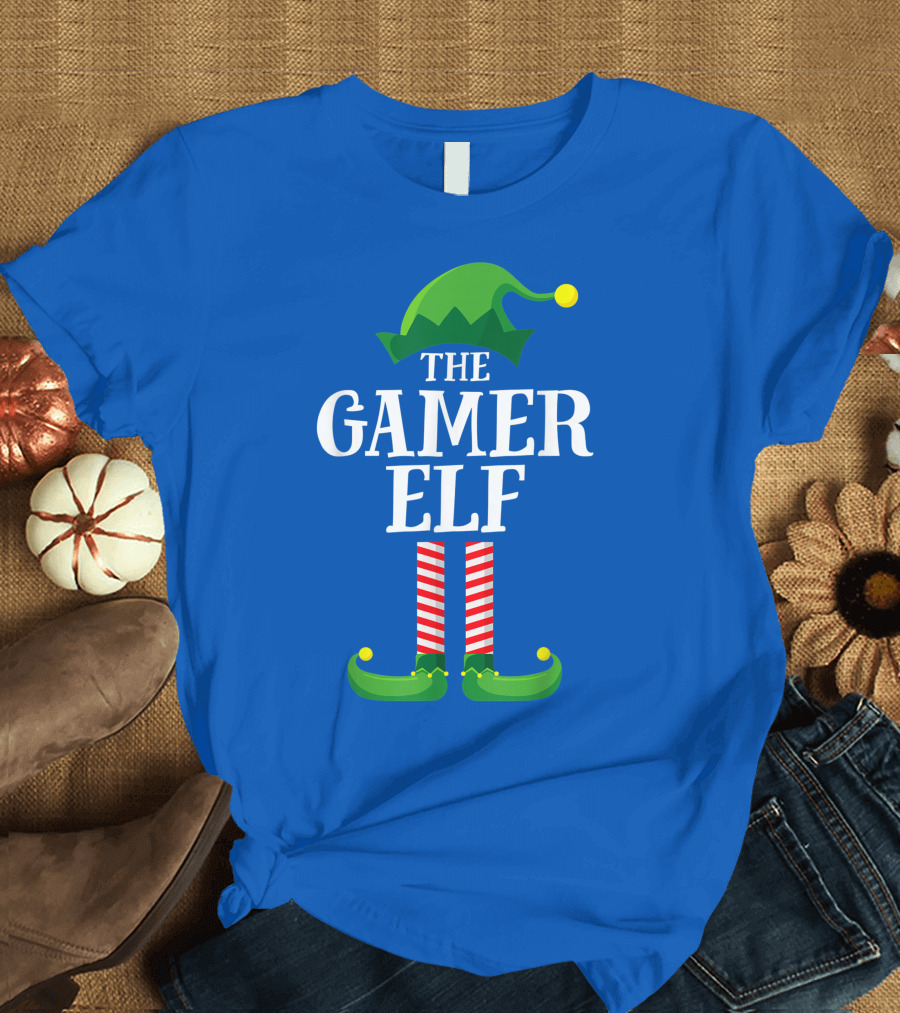 The Gamer Elf Matching Family Group Christmas Party Holiday T-Shirt