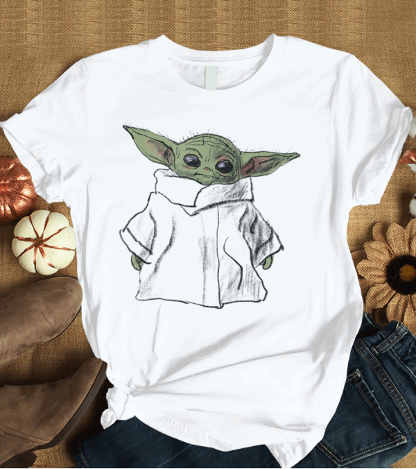T-Shirt: Star Wars The Mandalorian The Child Sketch Drawing T-Shirt Star Wars The Mandalorian The Child Sketch Drawing T-Shirt
