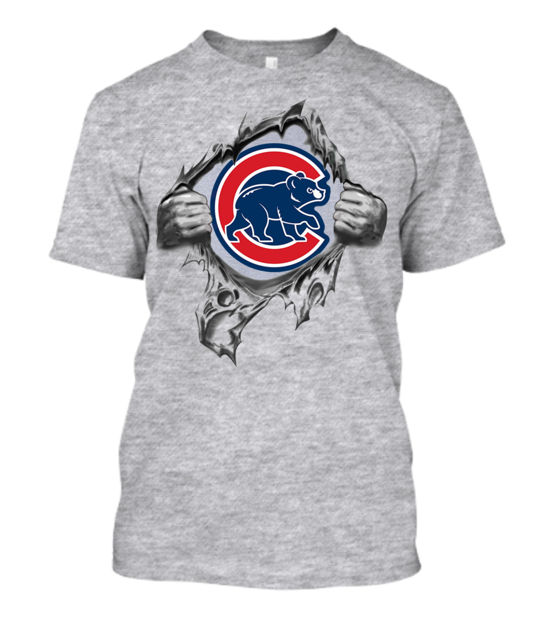 Chicago Cubs Ripped Logo Bear Claw Breakthrough T-Shirt