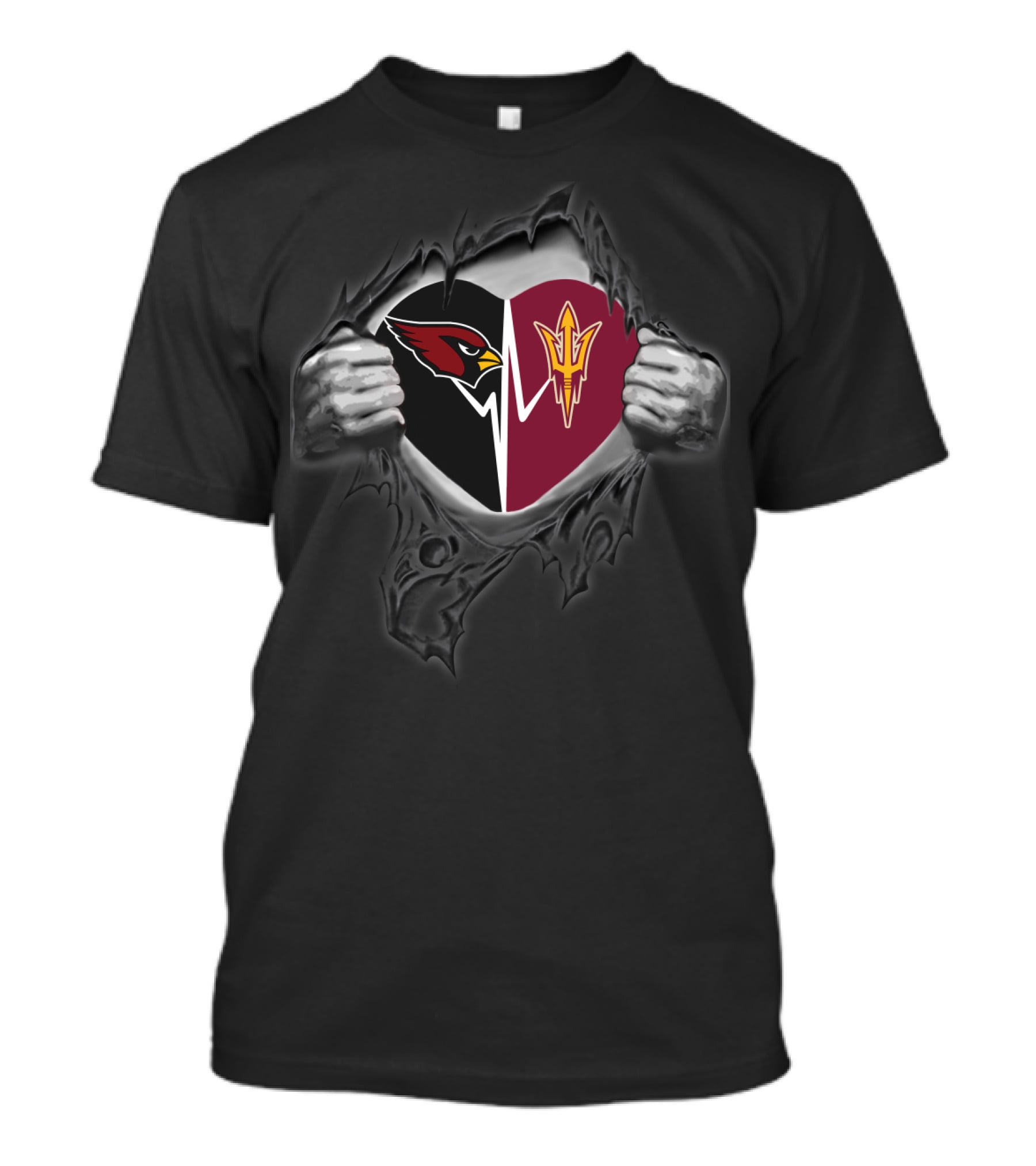 Arizona Cardinals Heart Arizona State Sun Devils T-Shirt