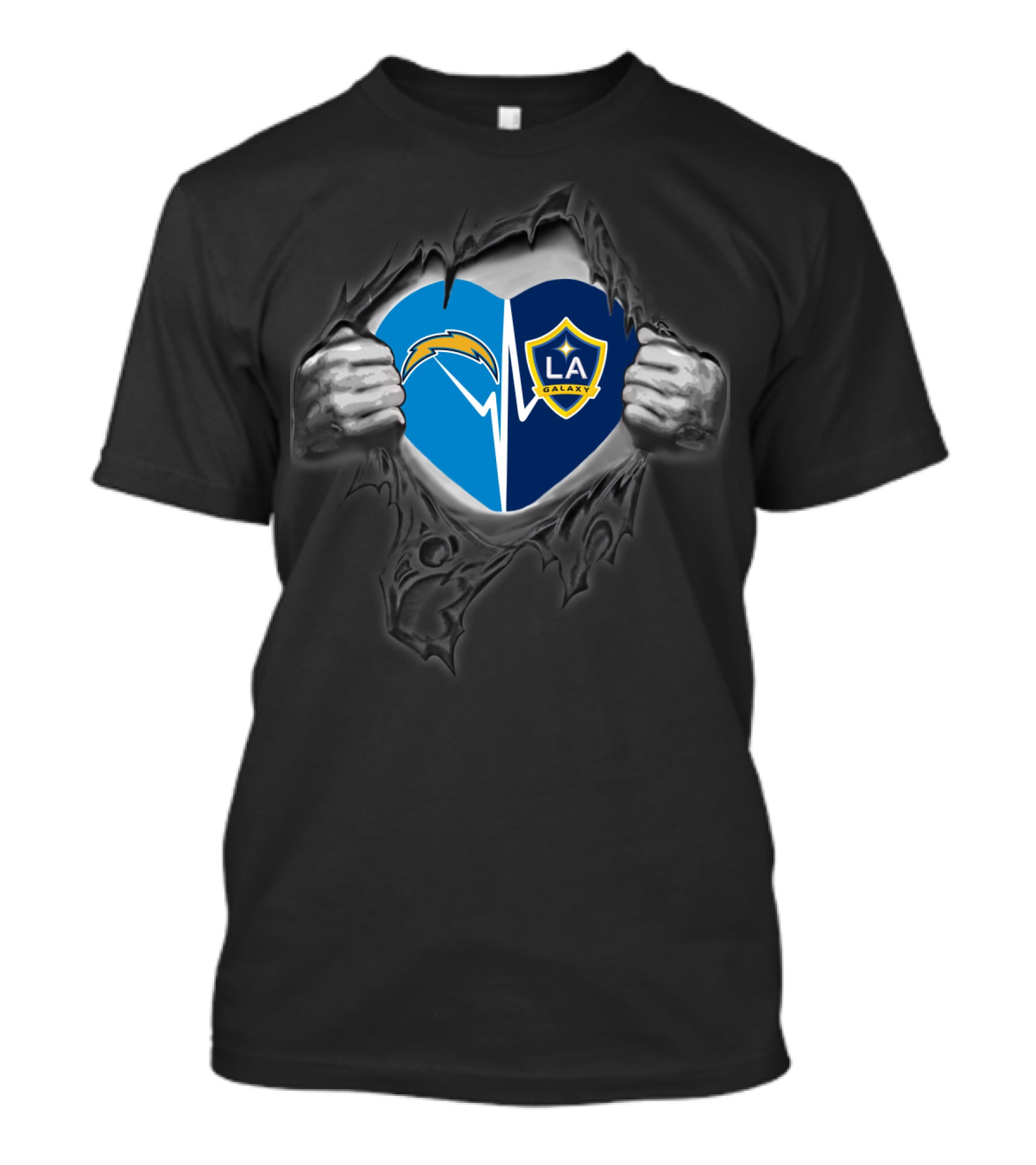 Los Angeles Chargers La Galaxy Heart Logo Fusion T-Shirt