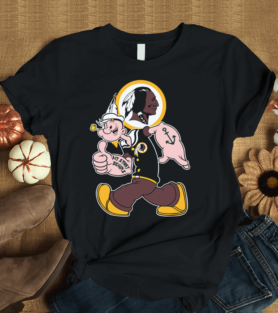 Popeye My Story Begins Washington Redskins Football T-Shirt