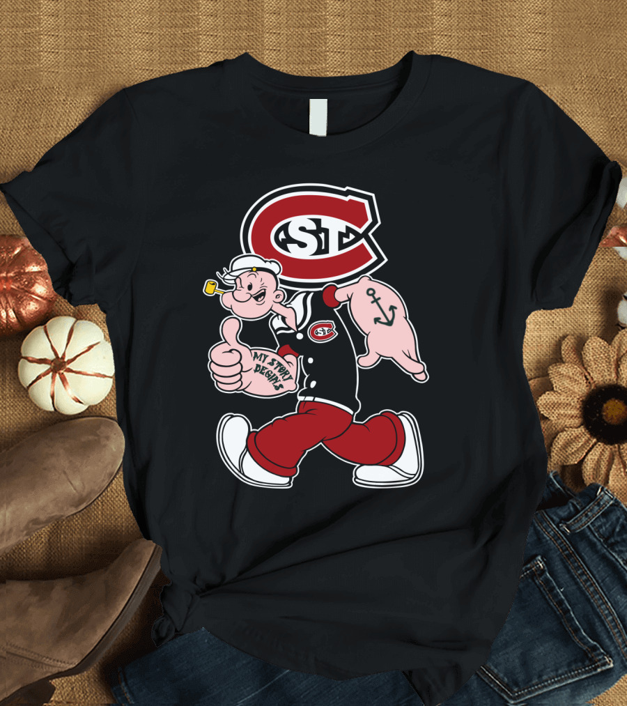 St Cloud State Huskies Scsu Popeye My Story Begins Anchor Tattoo T-Shirt
