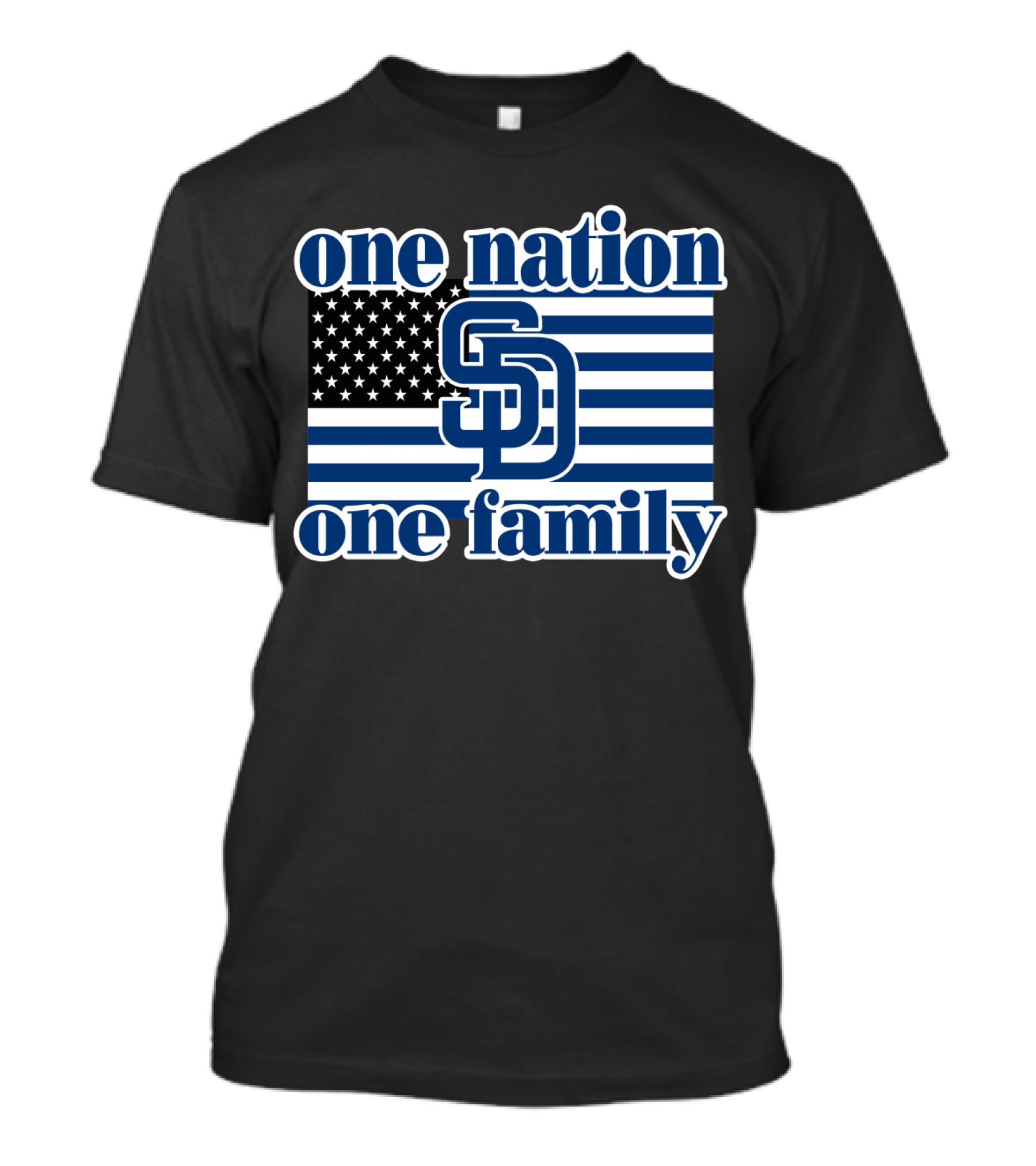 San Diego Padres One Nation One Family Usa Flag T-Shirt