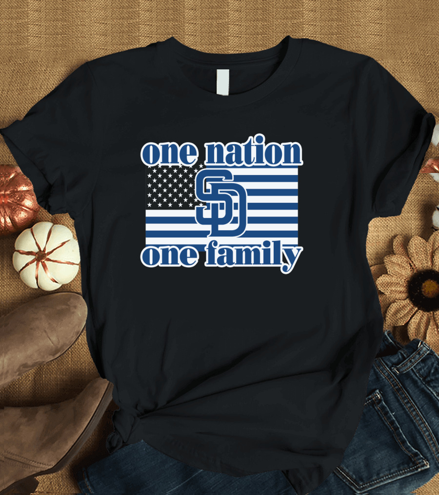 San Diego Padres One Nation One Family Usa Flag T-Shirt