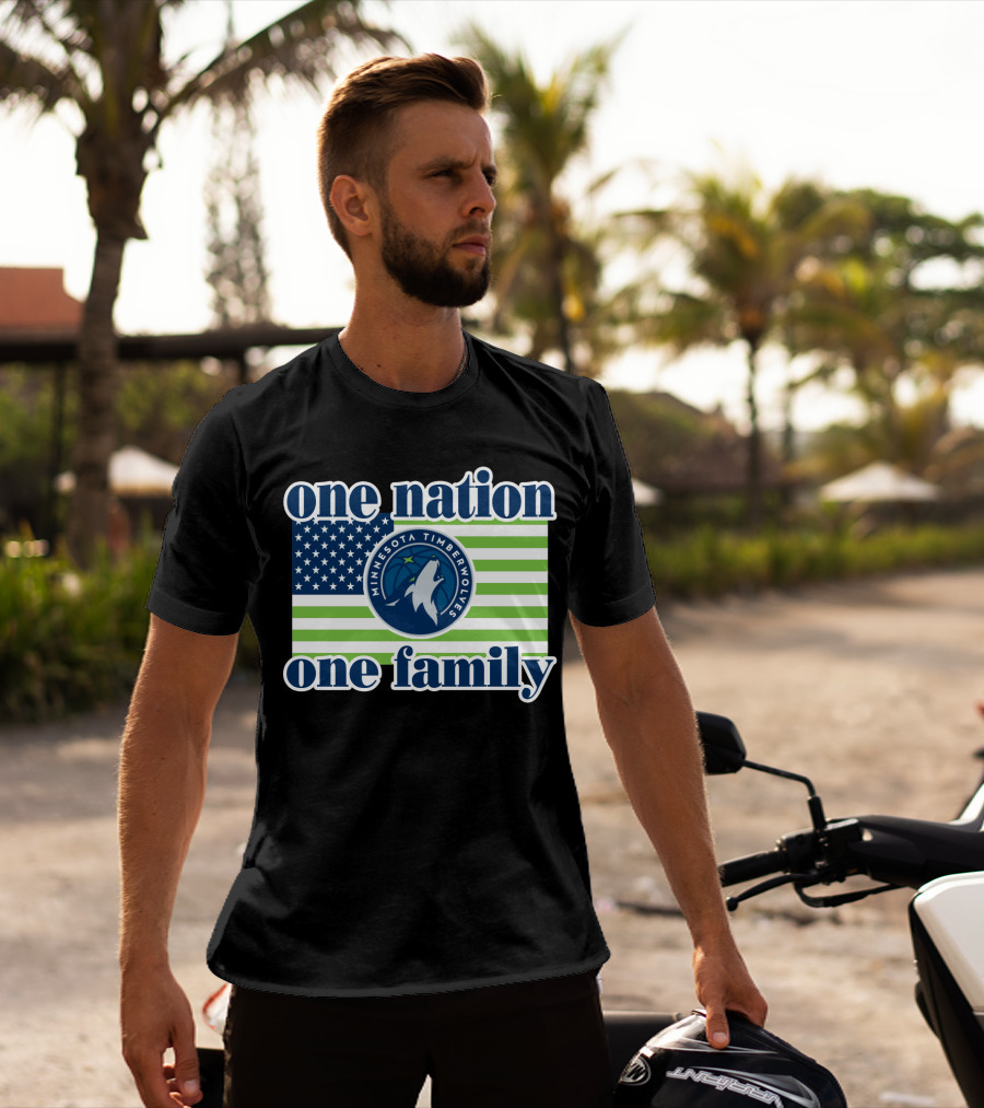 One Nation One Family Minnesota Timberwolves Flag T-Shirt