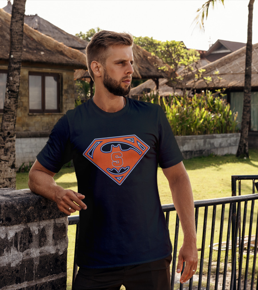 Syracuse Orange Batman Superman Logo Mashup T-Shirt