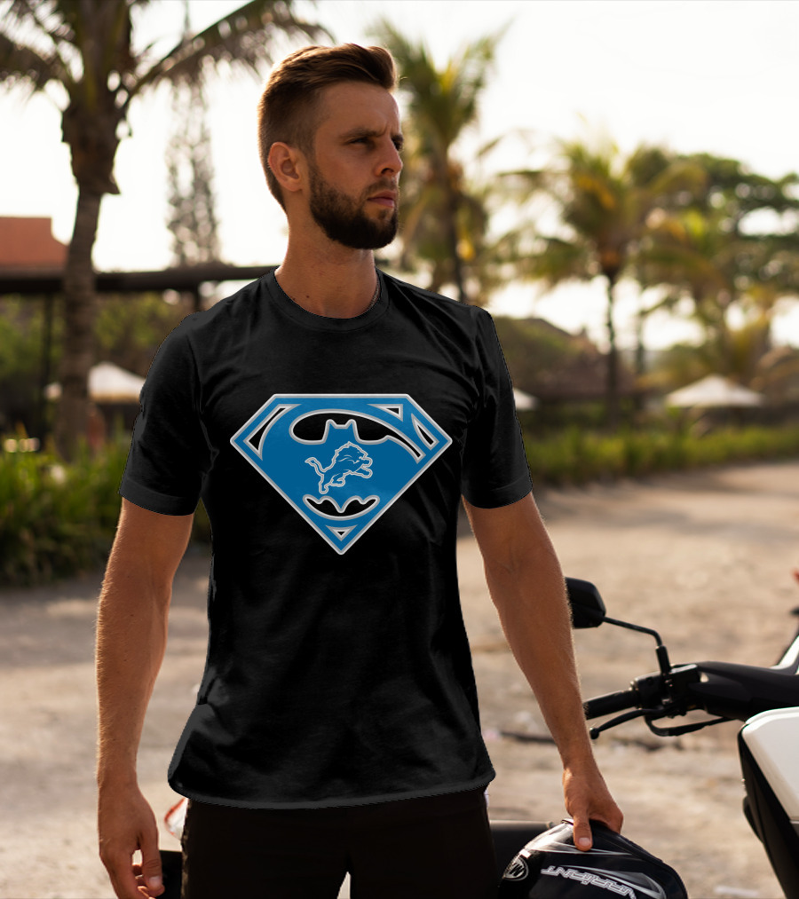 Detroit Lions Superman Batman T-Shirt