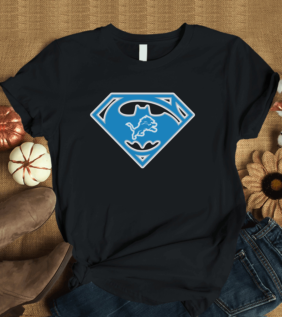 Detroit Lions Superman Batman T-Shirt