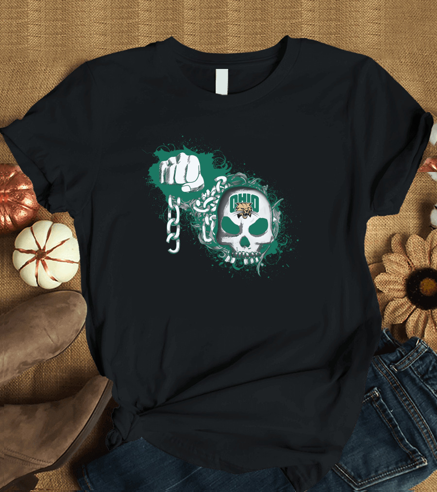 Ohio Bobcats Skull And Chains T-Shirt