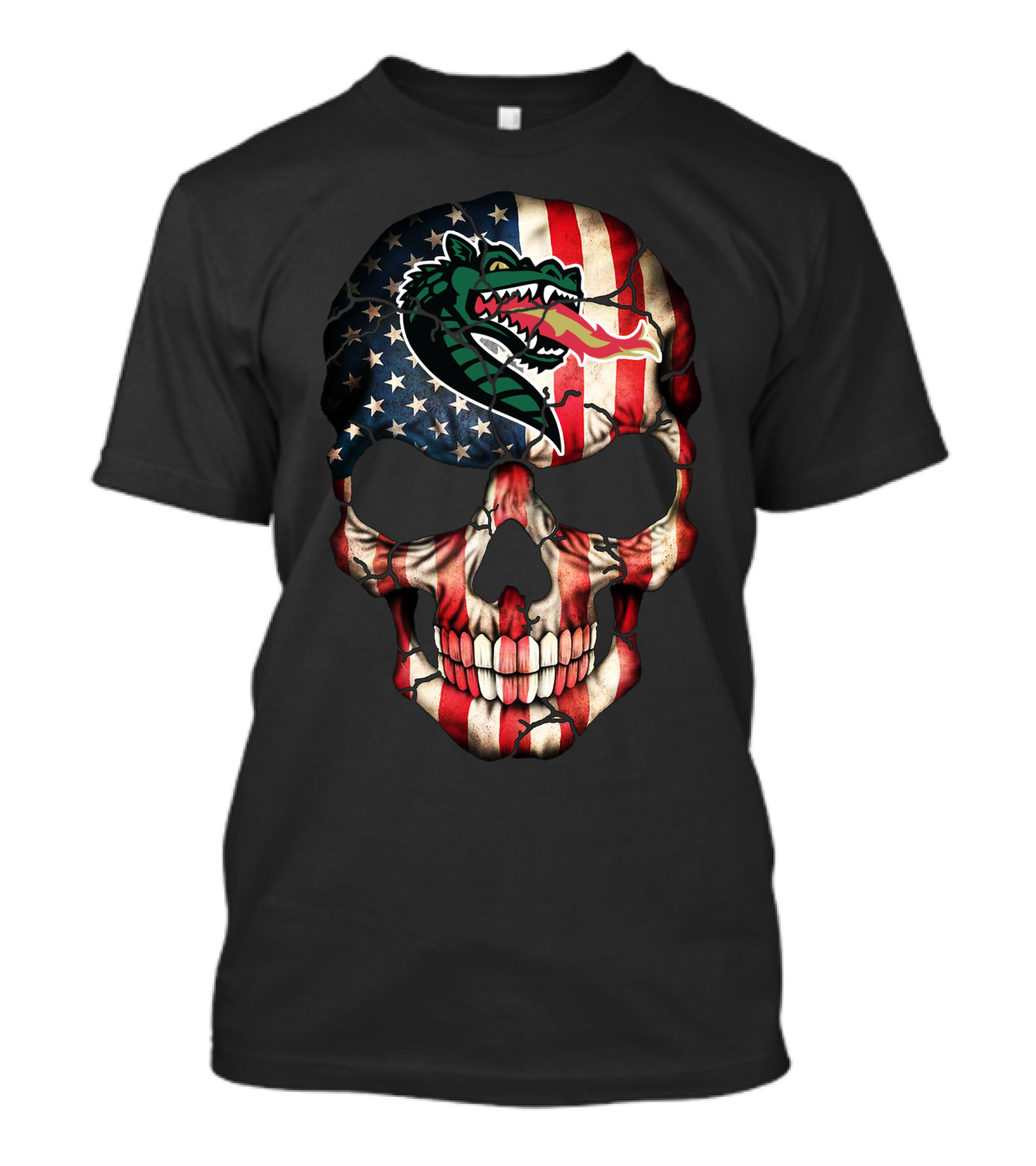 Uab Blazers American Flag Skull T-Shirt