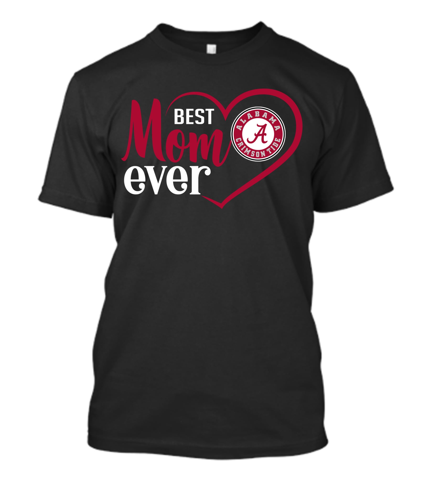 Best Mom Ever Alabama Crimson Tide Heart T-Shirt