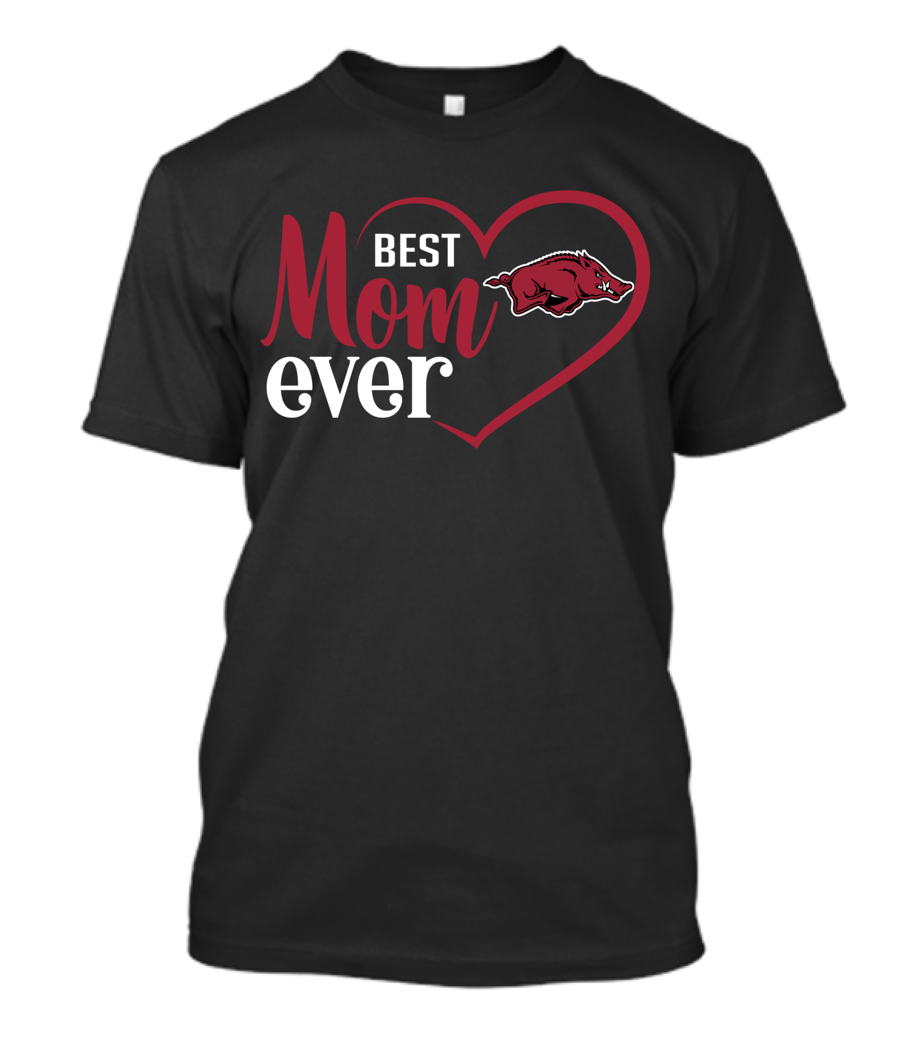 Best Mom Ever Arkansas Razorbacks Heart T-Shirt