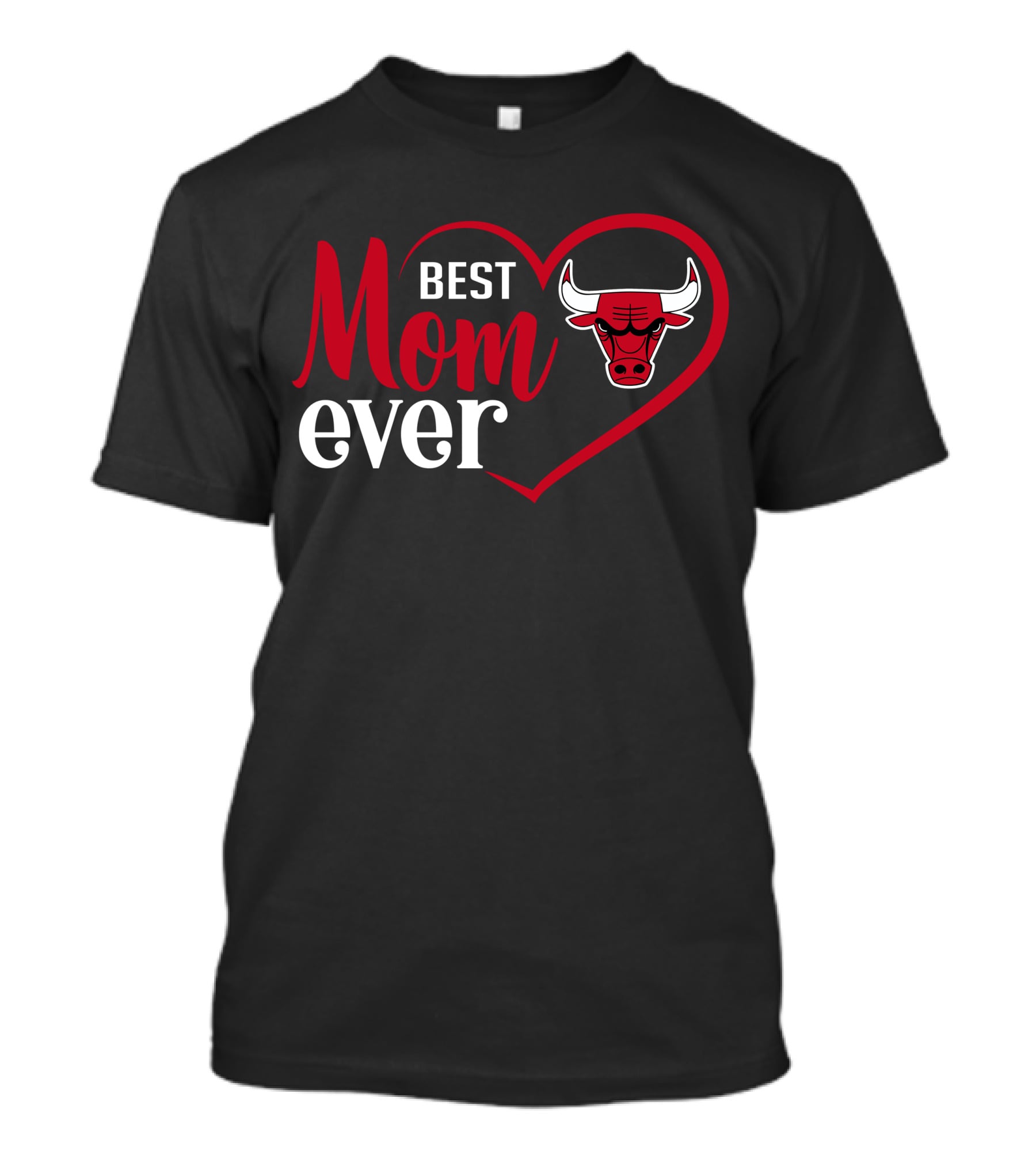 Chicago Bulls Heart Best Mom Ever T-Shirt