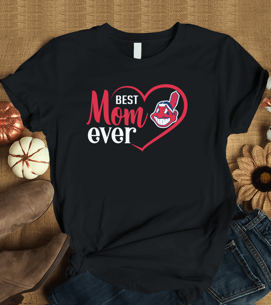 Best Mom Ever Cleveland Indians Heart T-Shirt
