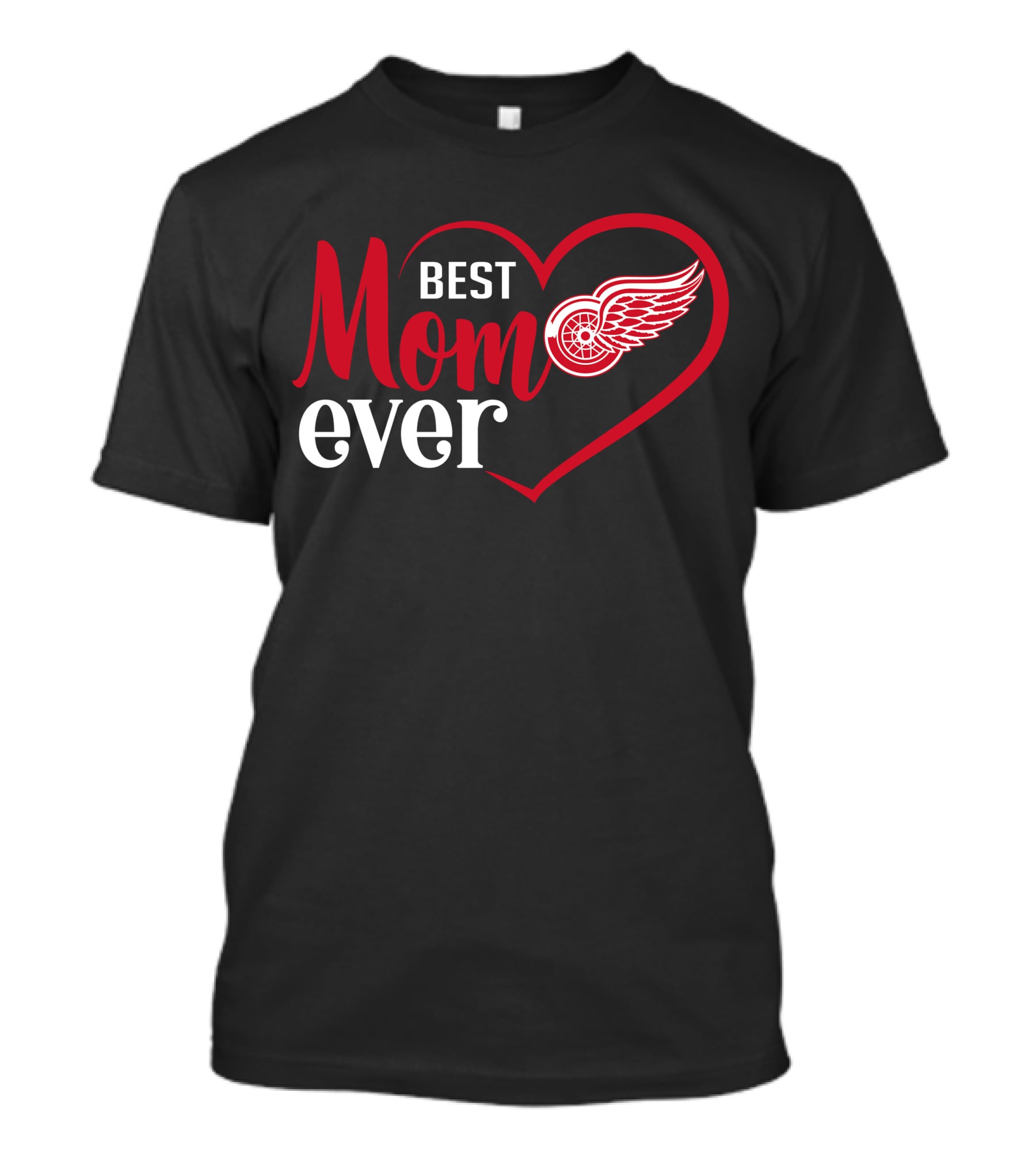Detroit Red Wings Best Mom Ever Heart T-Shirt