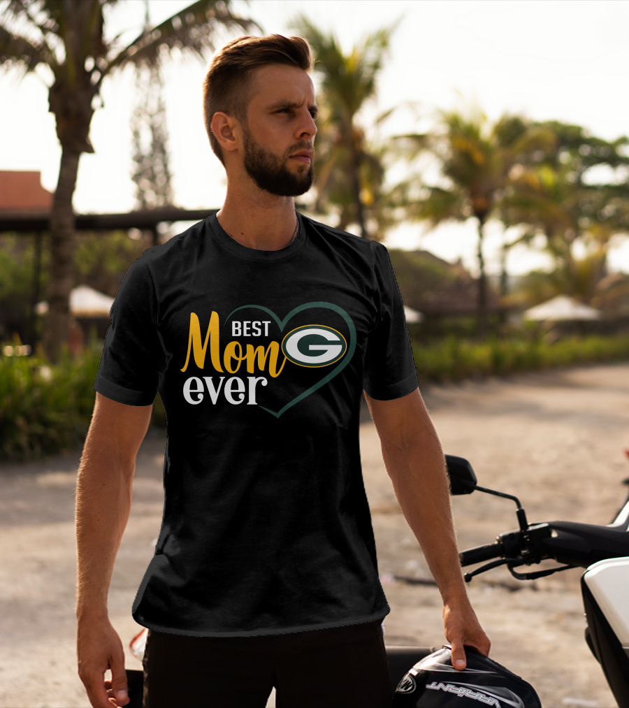 Green Bay Packers Best Mom Ever Heart T-Shirt