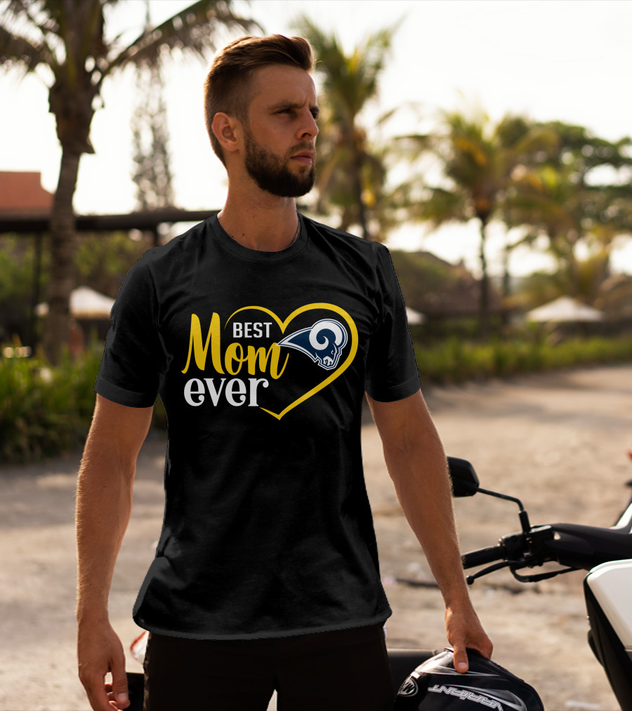 Los Angeles Rams Best Mom Ever Heart T-Shirt