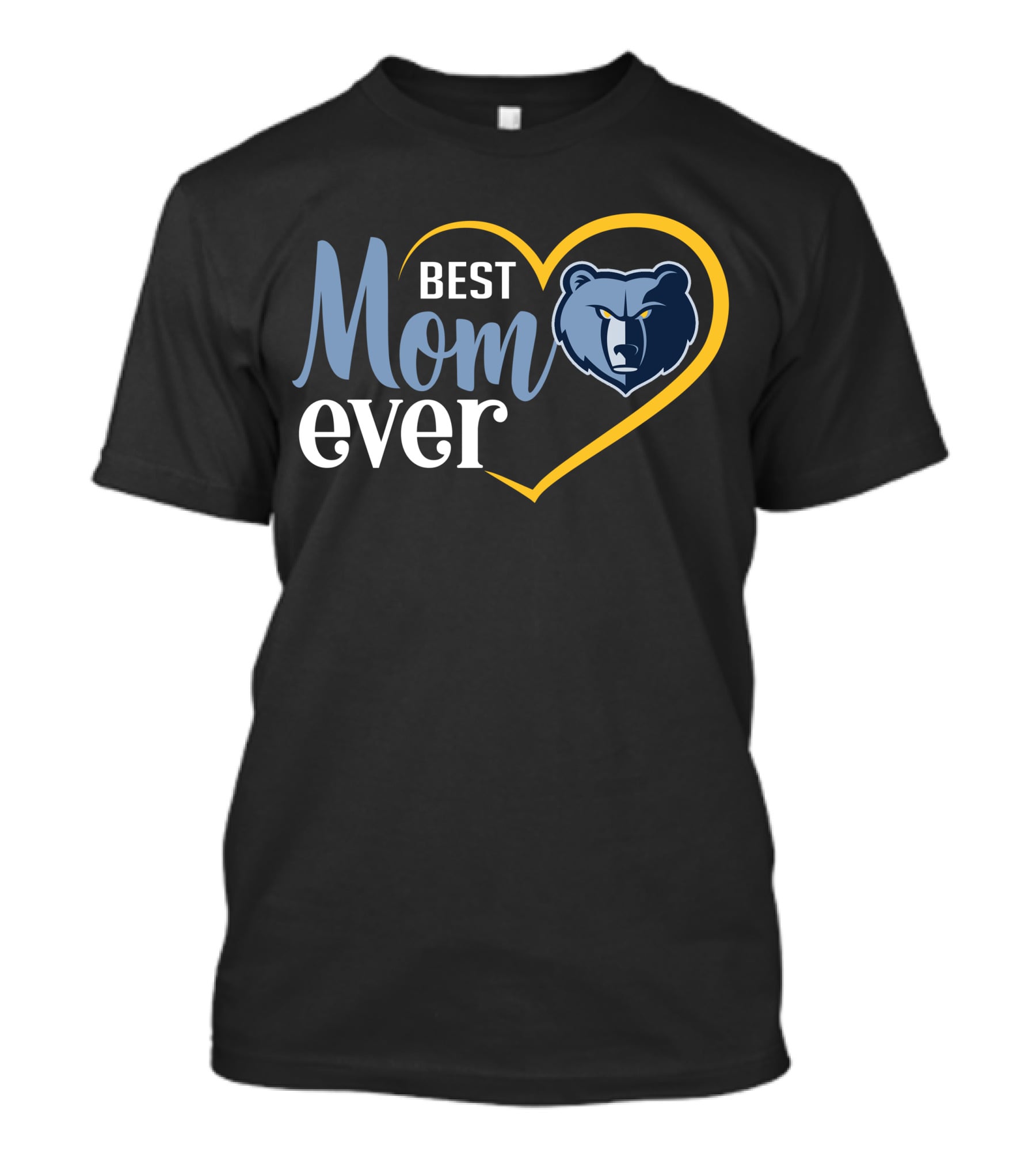 Memphis Grizzlies Best Mom Ever Heart And Bear T-Shirt