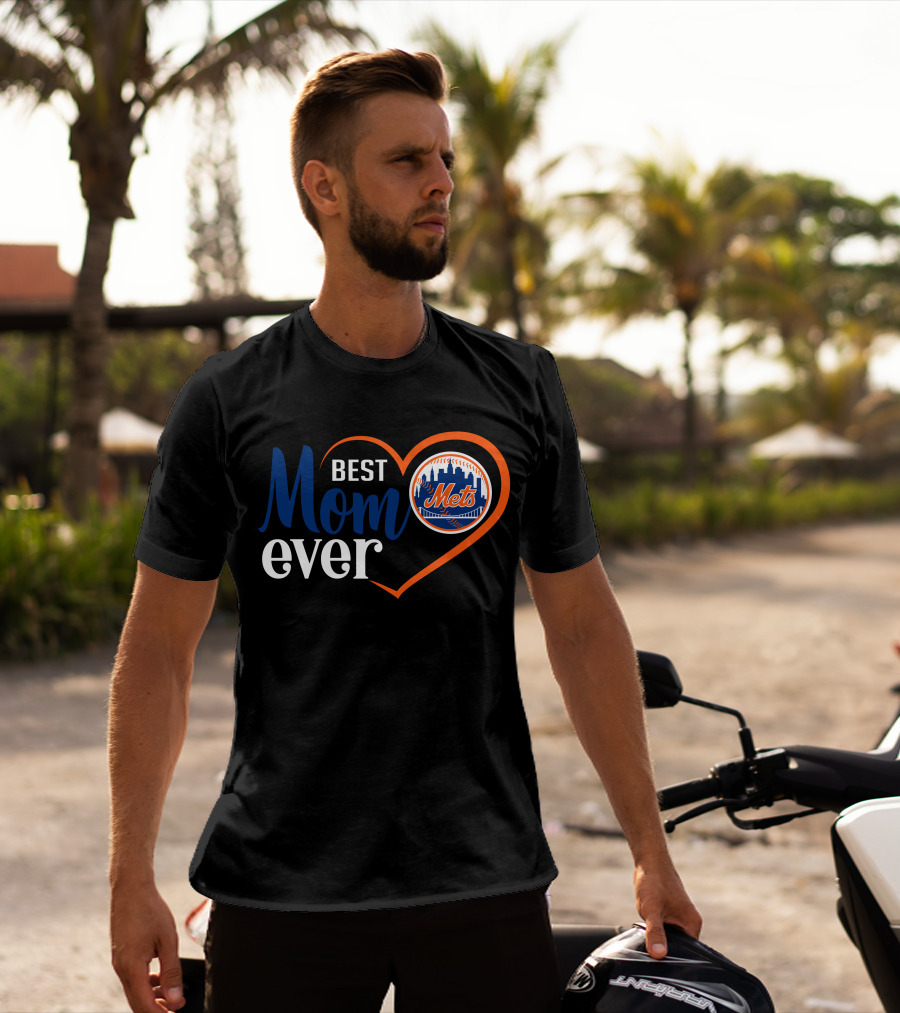 New York Mets Best Mom Ever Heart T-Shirt