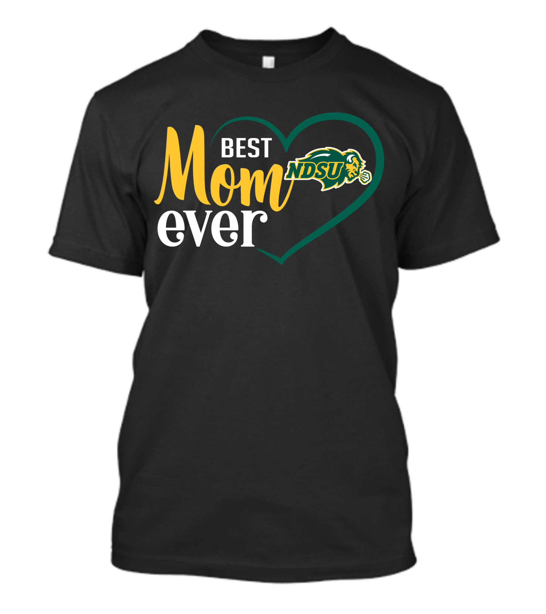 Best Mom Ever Ndsu Bison Heart T-Shirt