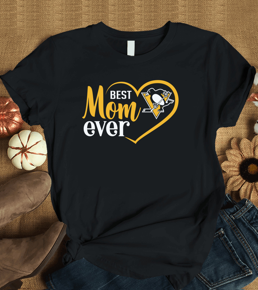 Best Mom Ever Pittsburgh Penguins Heart T-Shirt