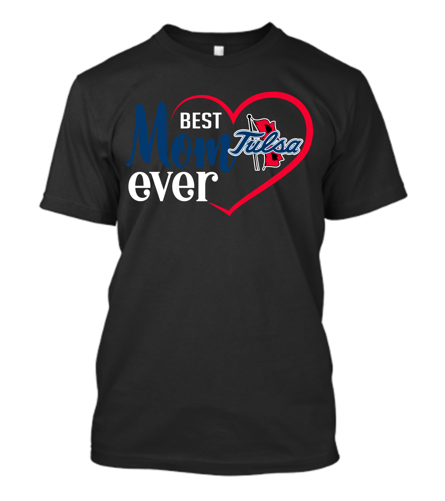 Best Mom Ever Tulsa Golden Hurricane Red Heart T-Shirt