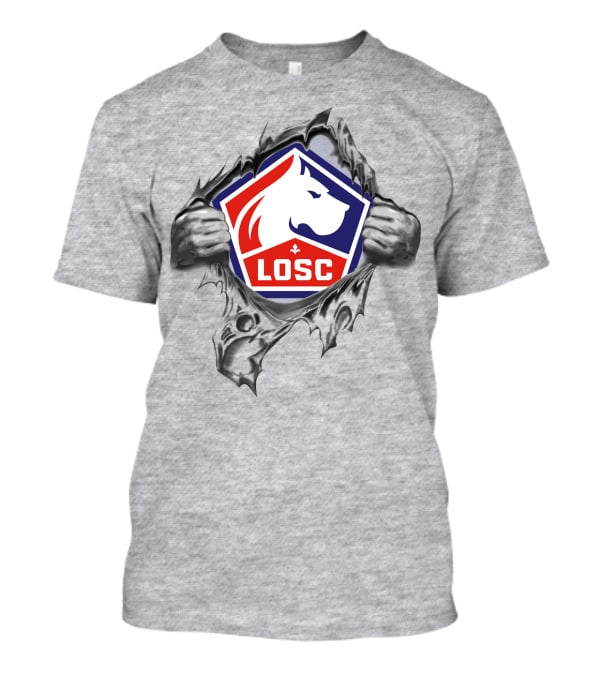 Losc Lille Super Fan 279 Iconic Emblem Ripped T-Shirt