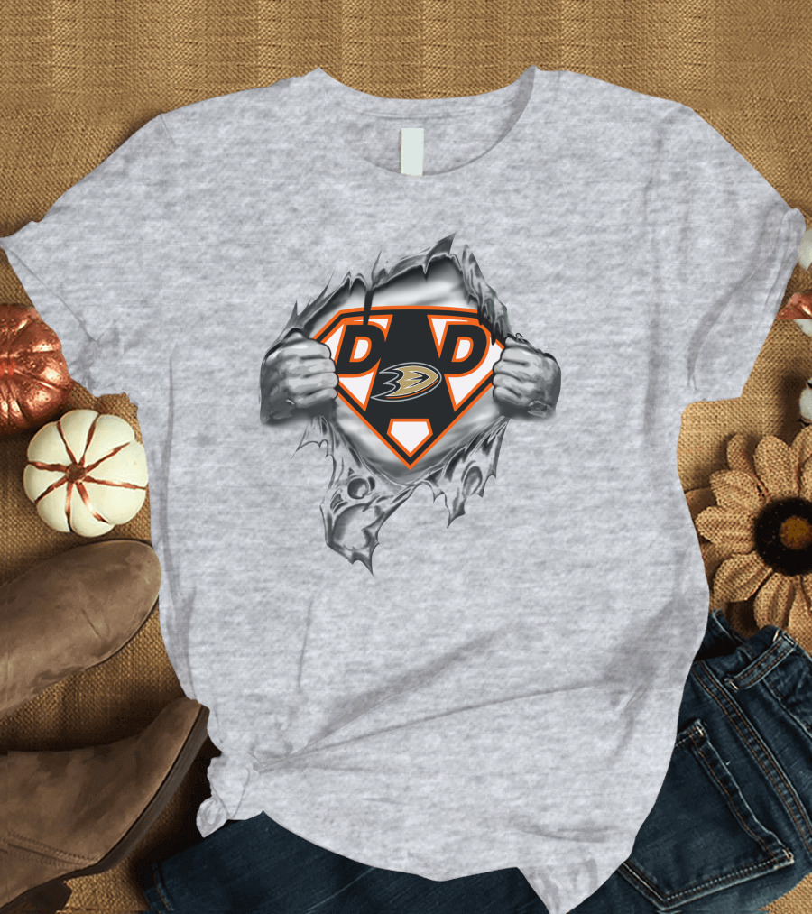 Anaheim Ducks Dad Superhero Emblem 306 T-Shirt
