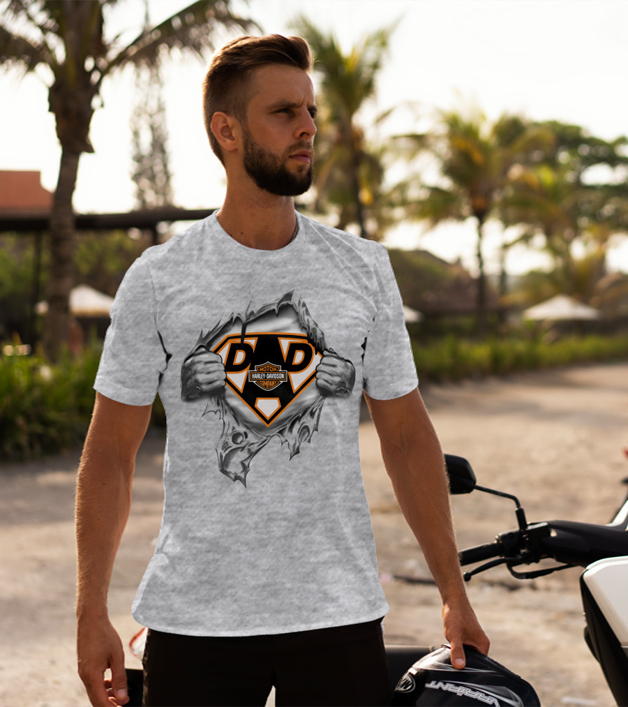 Harley Davidson Super Dad Emblem Tear-Away T-Shirt