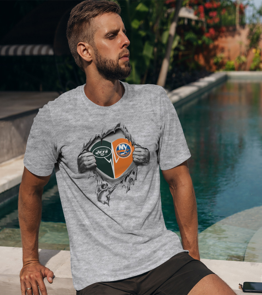 Jets Islanders Heart Combo T-Shirt
