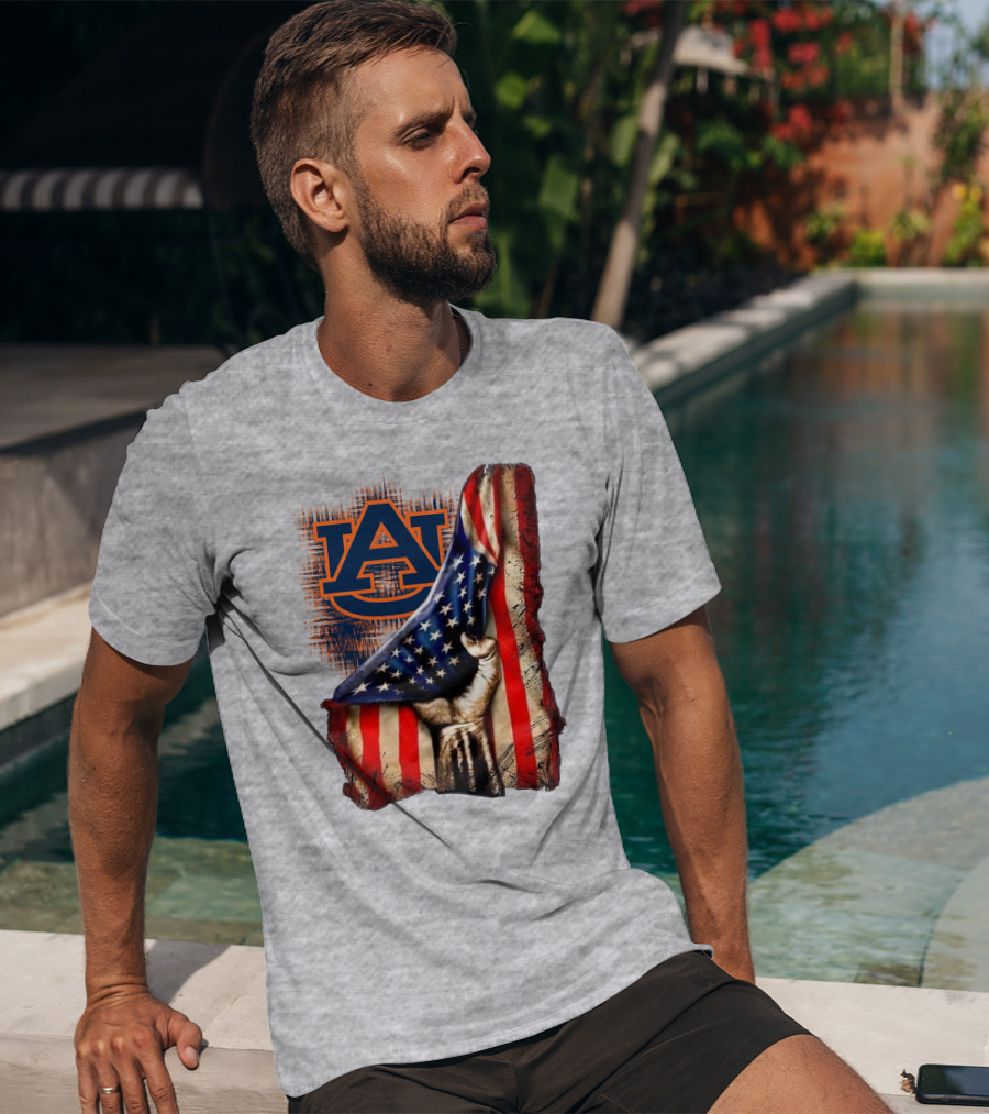 Auburn Tigers American Flag Patriotic T-Shirt