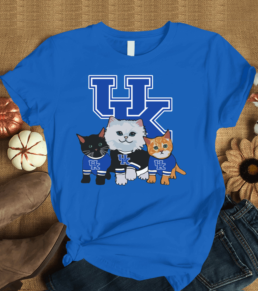 Kentucky Wildcats UK Logo Cats in Team Sweaters T-Shirt