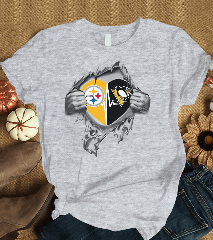 Steelers Pittsburgh Penguins Heartbeat Passion T-Shirt