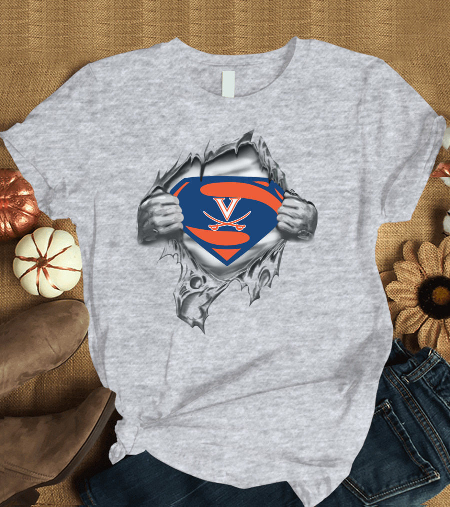 Superman Logo Virginia Cavaliers Fan Shirt 384 T-Shirt