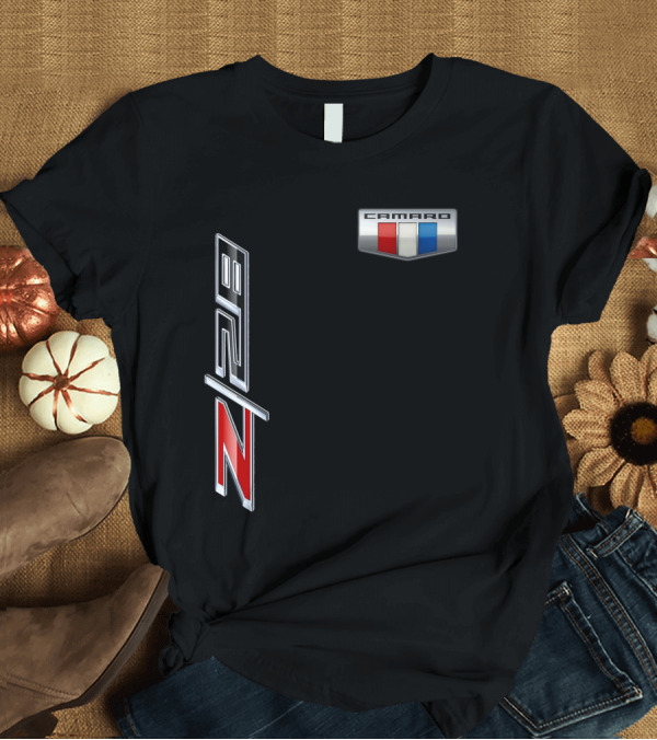 T-Shirt: Camaro Z28 Logo with Red White Blue Emblem T-Shirt Camaro Z28 Logo with Red White Blue Emblem T-Shirt