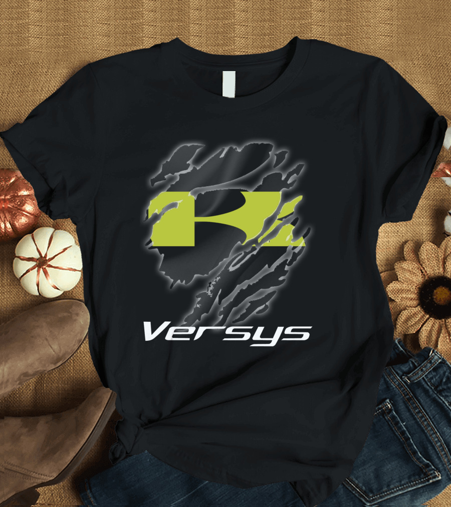 Rugged Kawasaki Versys Adventure Icon with Bold Green and Black Styling T-Shirt