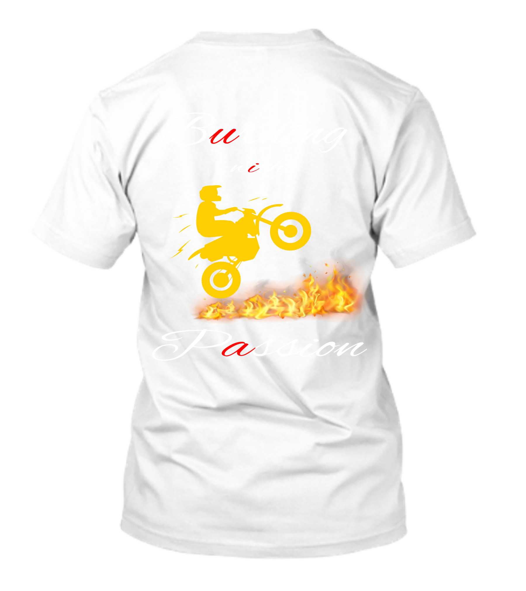 Burning With Passion Motorcycle Wheelie Flames T-Shirt