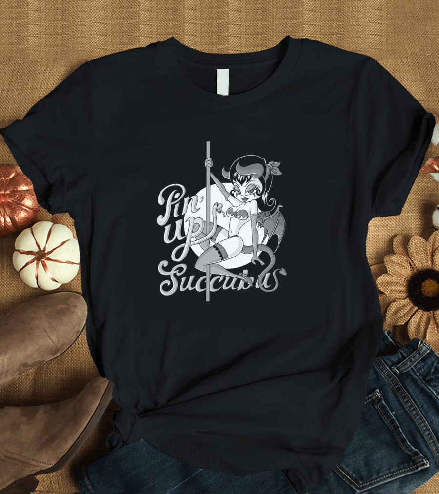 Pin Up Succubus Female Demon 666 Pole Dance T-Shirt