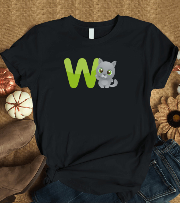 T-Shirt: W Cute Wolf Letter W Animal Alphabet T-Shirt W Cute Wolf Letter W Animal Alphabet T-Shirt