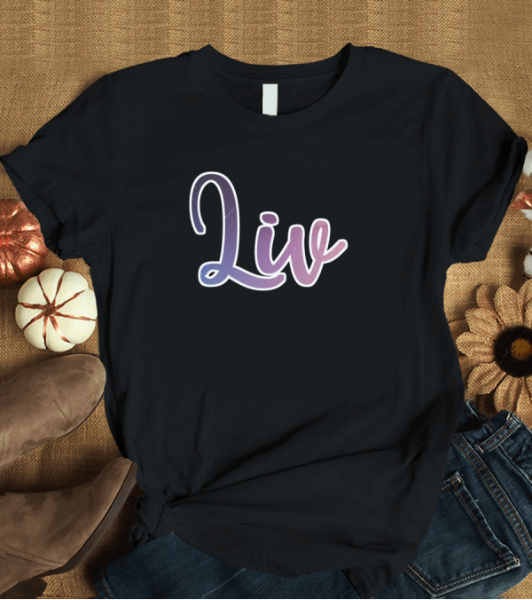 T-Shirt: Liv Galaxy Gradient Lettering T-Shirt Liv Galaxy Gradient Lettering T-Shirt