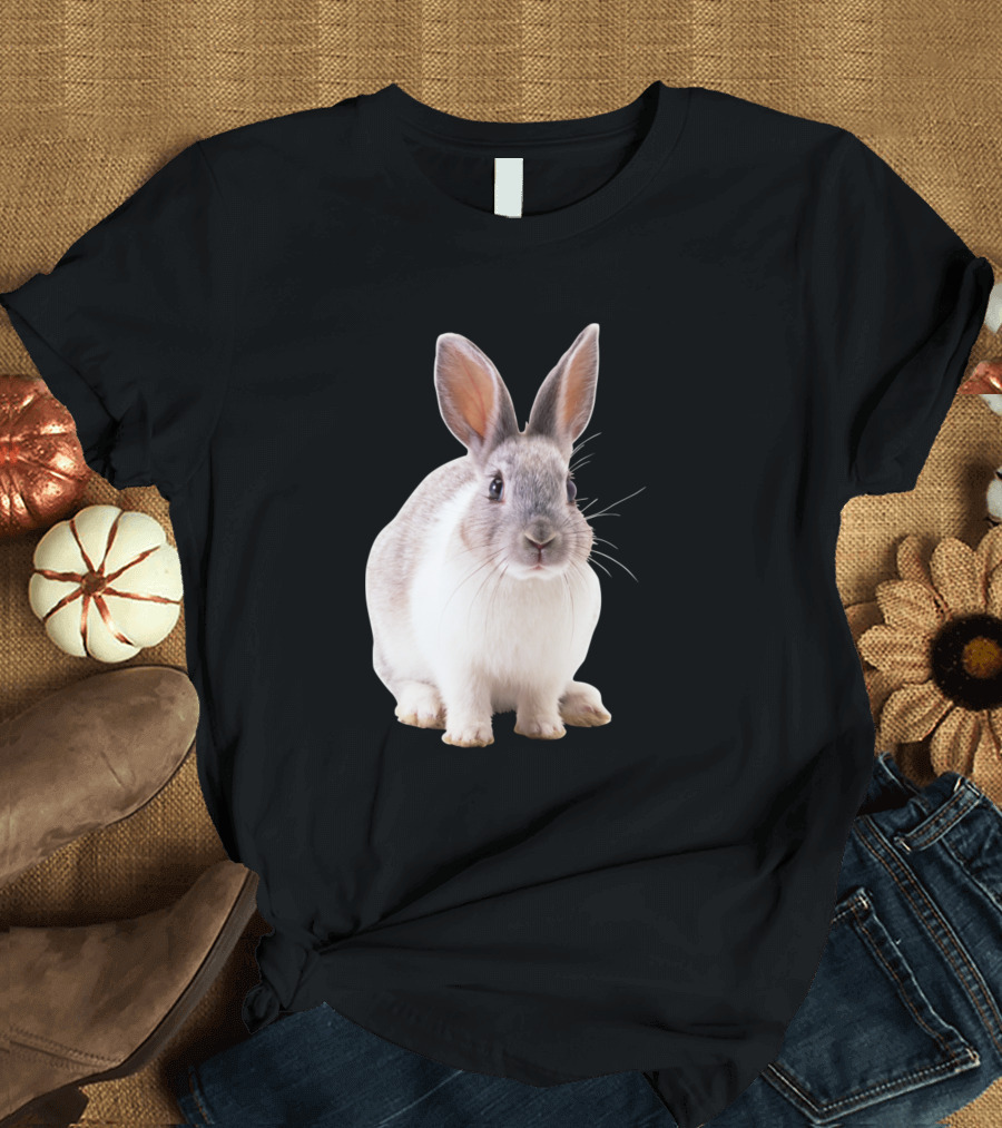 Pet Rabbit White Gray Color T-Shirt