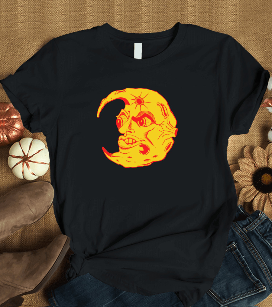 Yellow Moon Face with Expressions T-Shirt