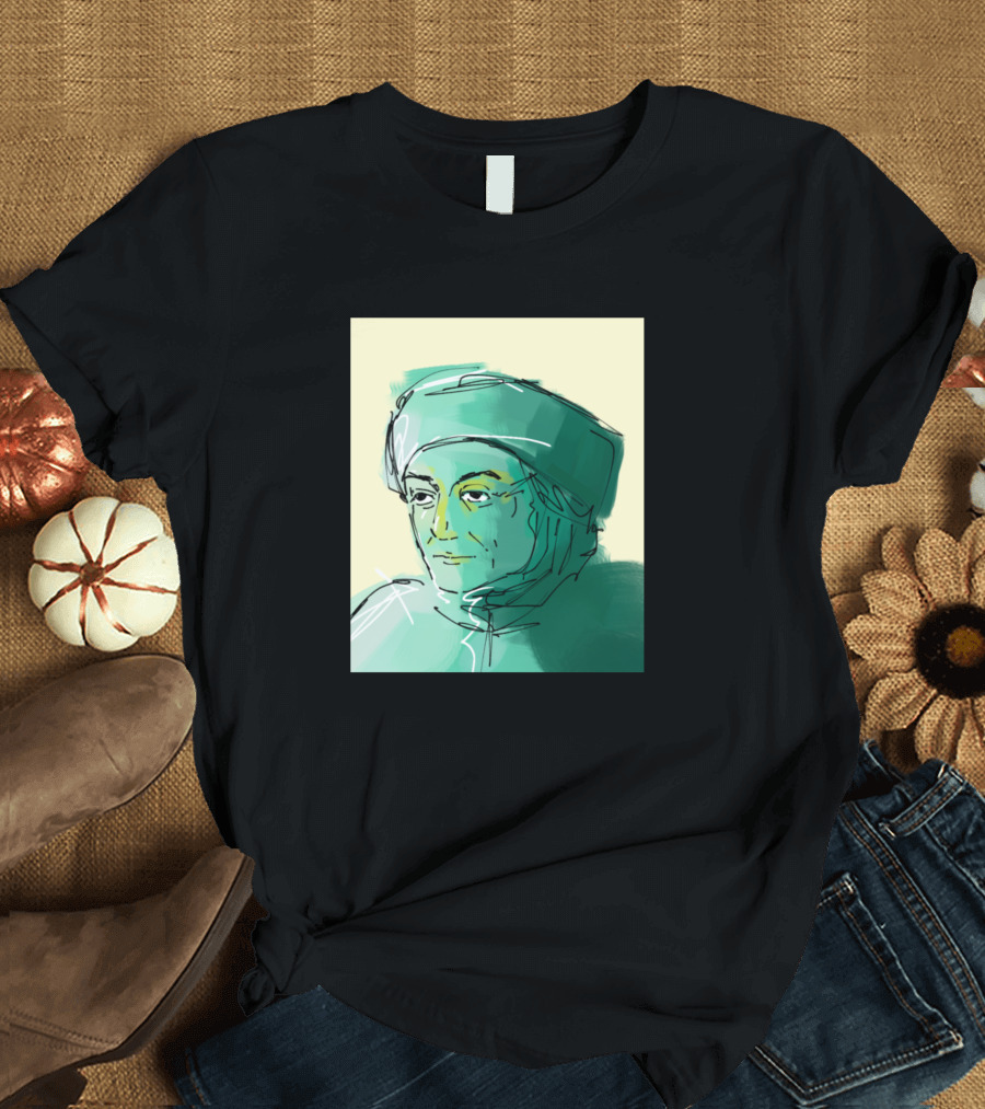 Boethius Philosopher Sketch in Green Tones T-Shirt