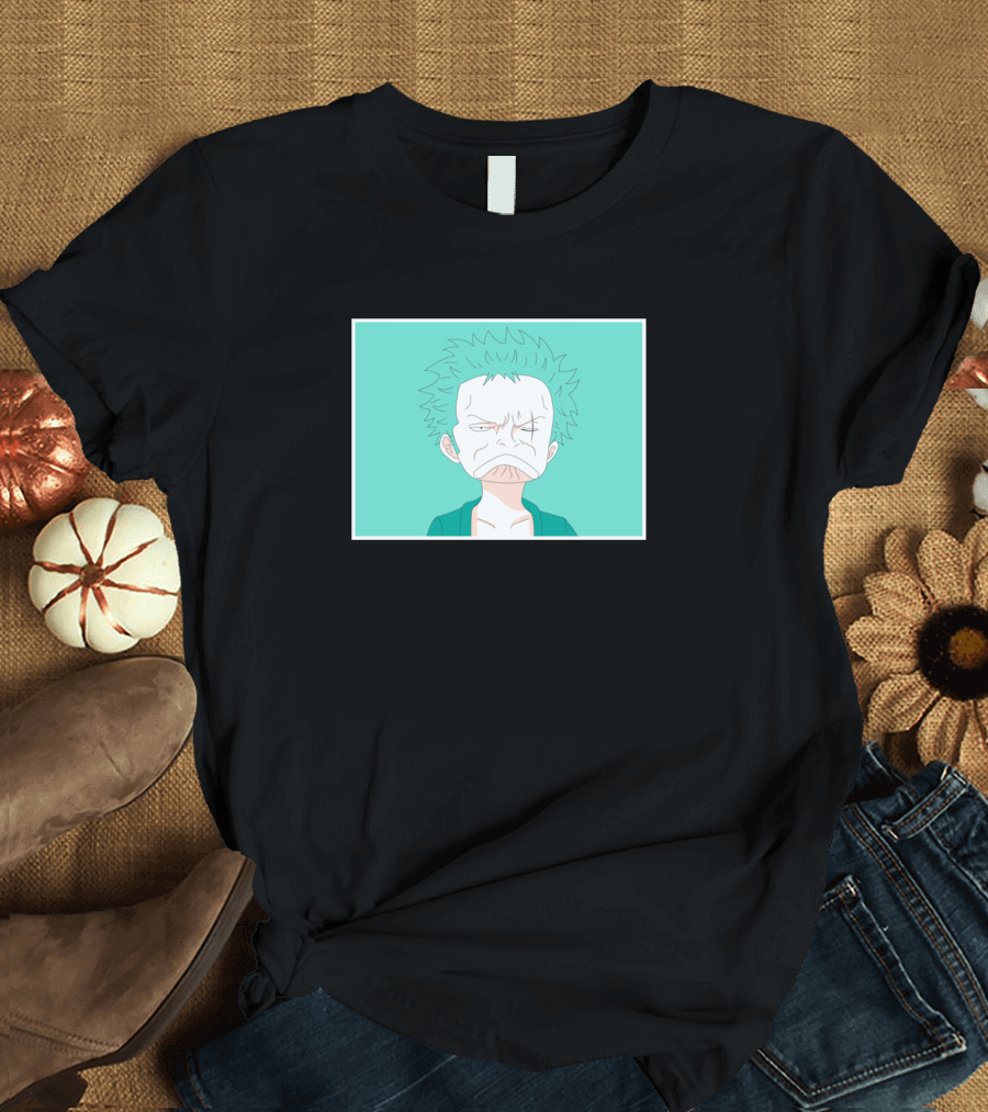 Zoro Grumpy Expression Manga Style Roronoa Character T-Shirt