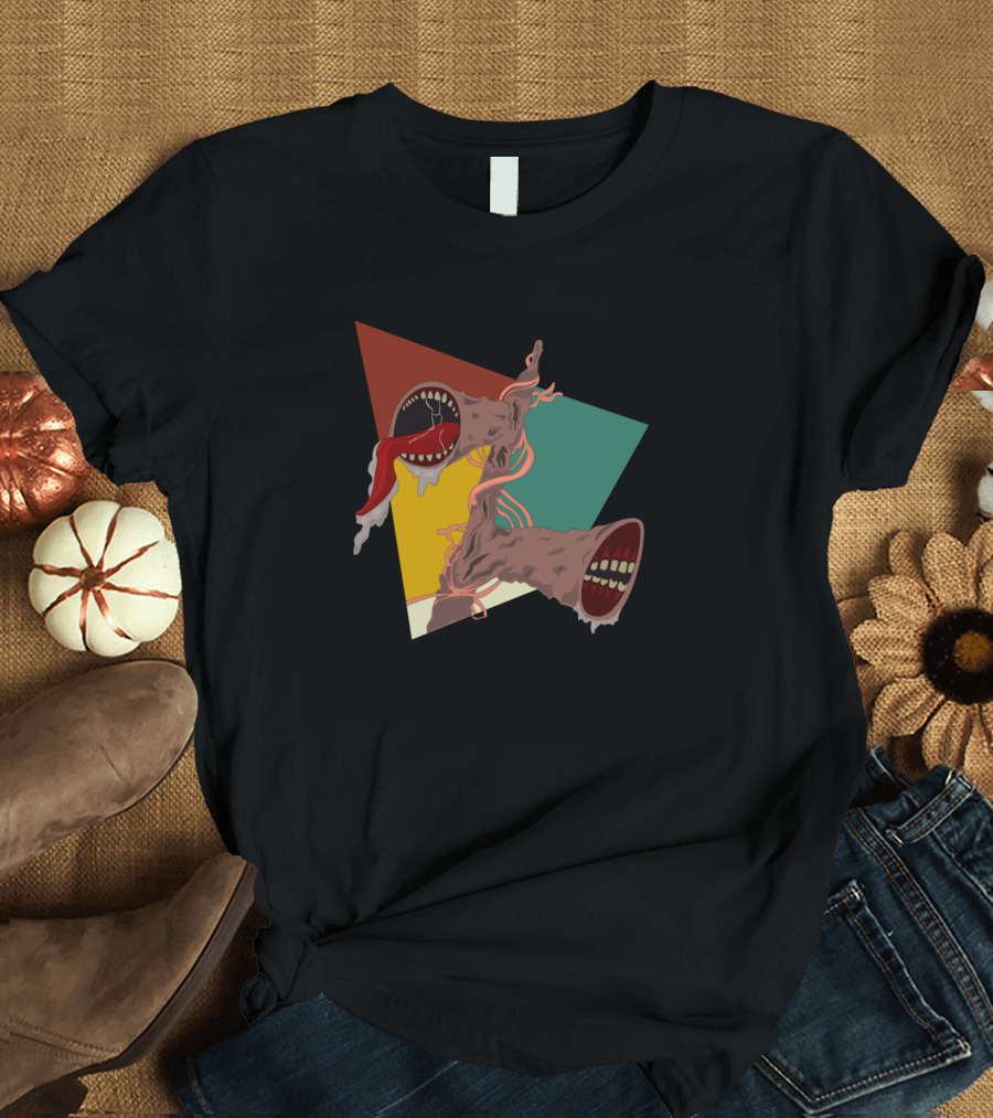 Siren Head Real Mythology Vintage Background Triangle Noise T-Shirt
