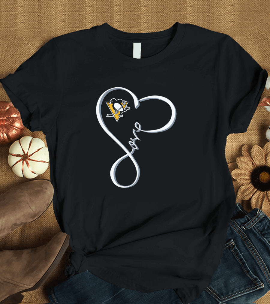 Love Pittsburgh Penguins Heart T-Shirt