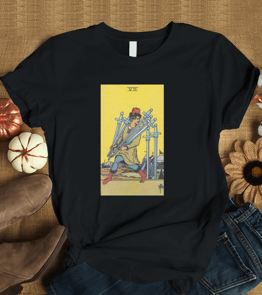 Rider Waite Tarot VII Seven Of Swords Card T-Shirt