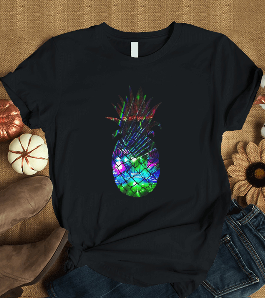 Trippy EDM Rave Festival Pineapple Psychedelic Aesthetic T-Shirt
