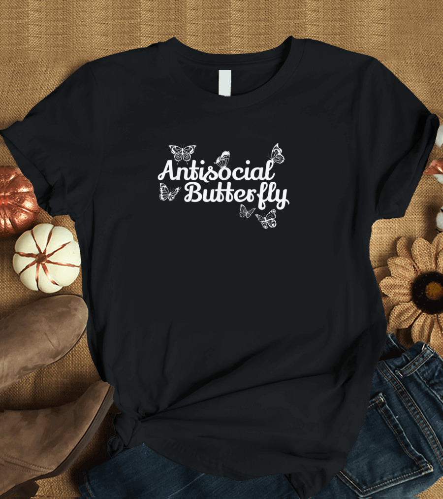 Antisocial Butterfly Introverted Funny Introvert T-Shirt